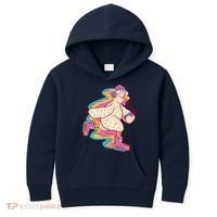 Chicken Roller Skating Kids Hoodie thumb 0