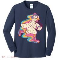 Chicken Roller Skating Kids Long Sleeve Shirt thumb 0