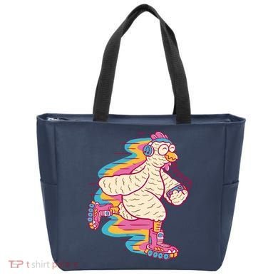 Chicken Roller Skating Tote Bag