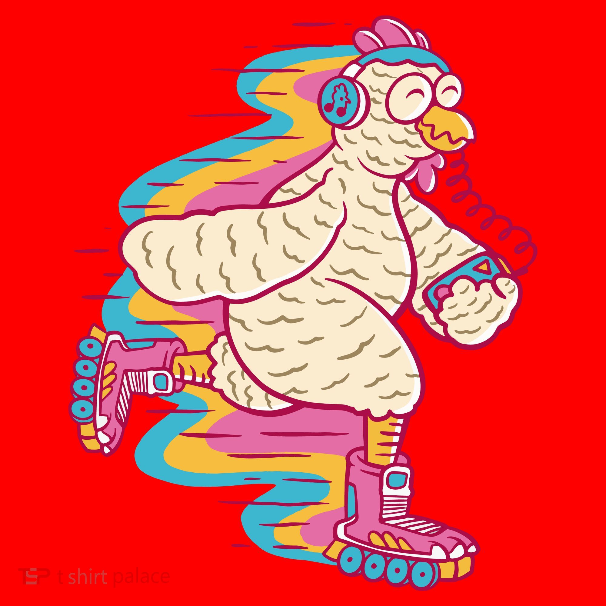 Chicken Roller Skating Santa Hat