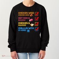 Chicken Wing Hot Dog Macaroni Chillin With My Homies Women's Sweatshirt thumb 0