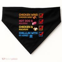 Chicken Wing Hot Dog Macaroni Chillin With My Homies USA-Made Doggie Bandana thumb 0