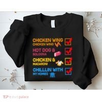 Chicken Wing Hot Dog Macaroni Chillin With My Homies Sweatshirt thumb 2