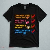 Chicken Wing Hot Dog Macaroni Chillin With My Homies T-Shirt thumb 5