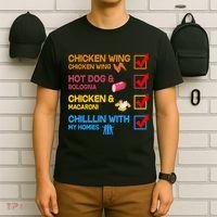 Chicken Wing Hot Dog Macaroni Chillin With My Homies T-Shirt thumb 6