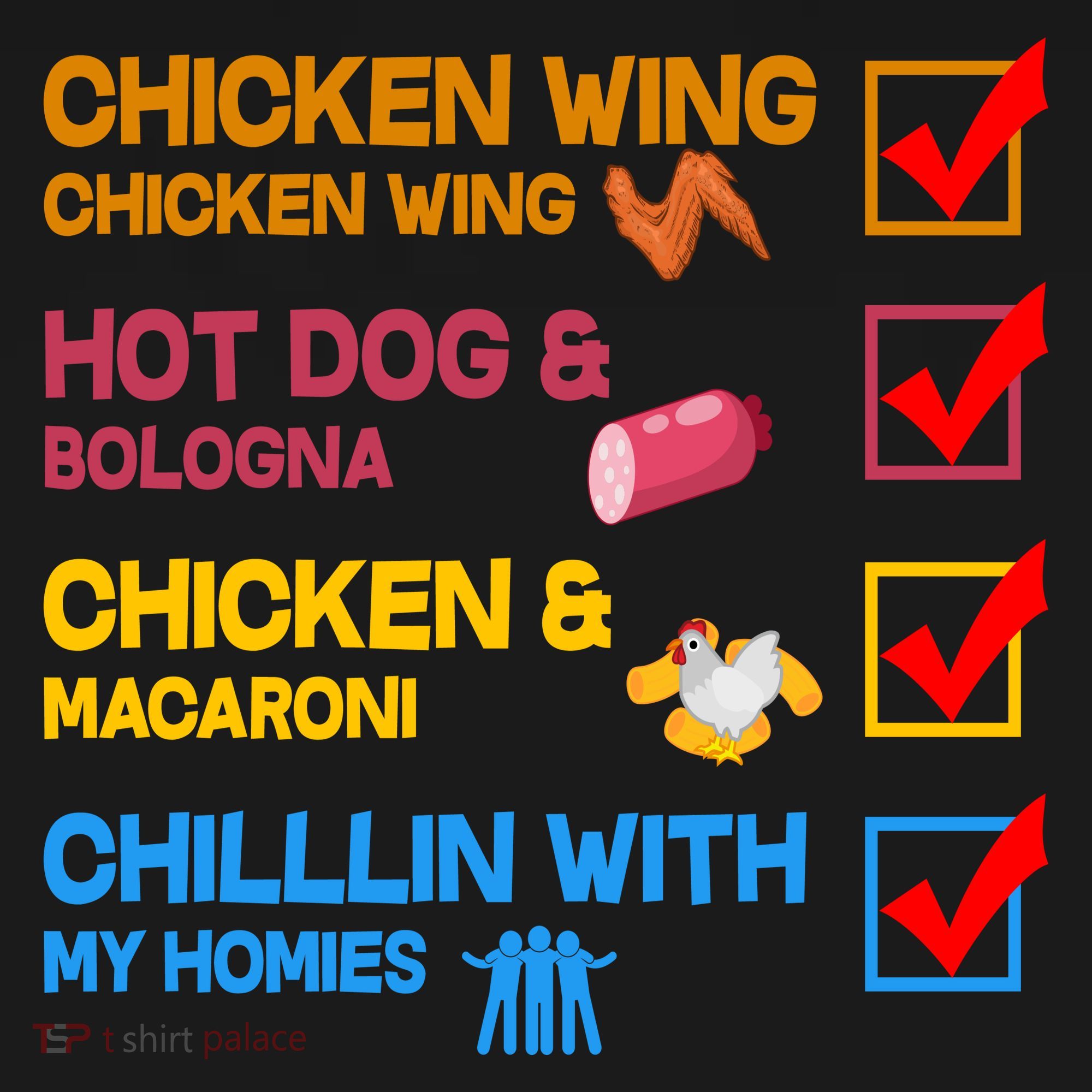 Chicken Wing Hot Dog Macaroni Chillin With My Homies Bucket Hat
