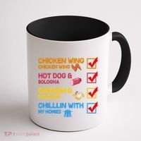 Chicken Wing Hot Dog Macaroni Chillin With My Homies Coffee Mug thumb 1