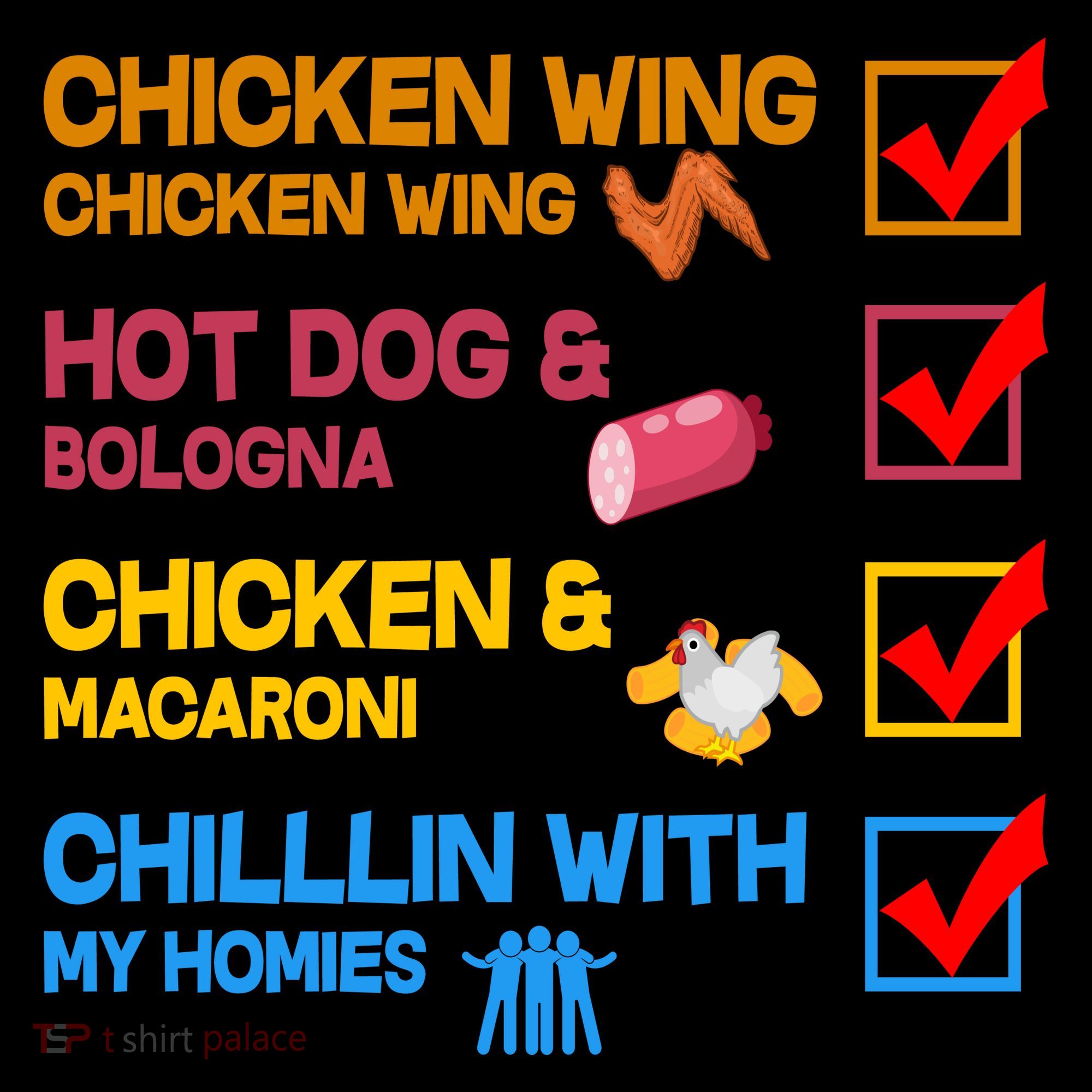 Chicken Wing Hot Dog Macaroni Chillin With My Homies Coffee Mug