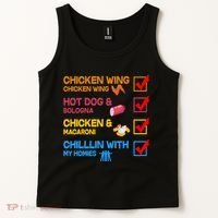 Chicken Wing Hot Dog Macaroni Chillin With My Homies Tank Top thumb 2