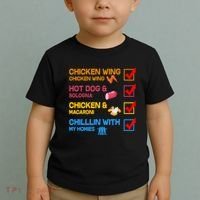 Chicken Wing Hot Dog Macaroni Chillin With My Homies Toddler T-Shirt thumb 2