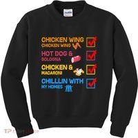 Chicken Wing Hot Dog Macaroni Chillin With My Homies Kids Sweatshirt thumb 0