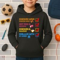 Chicken Wing Hot Dog Macaroni Chillin With My Homies Kids Hoodie thumb 2