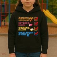 Chicken Wing Hot Dog Macaroni Chillin With My Homies Kids Hoodie thumb 3