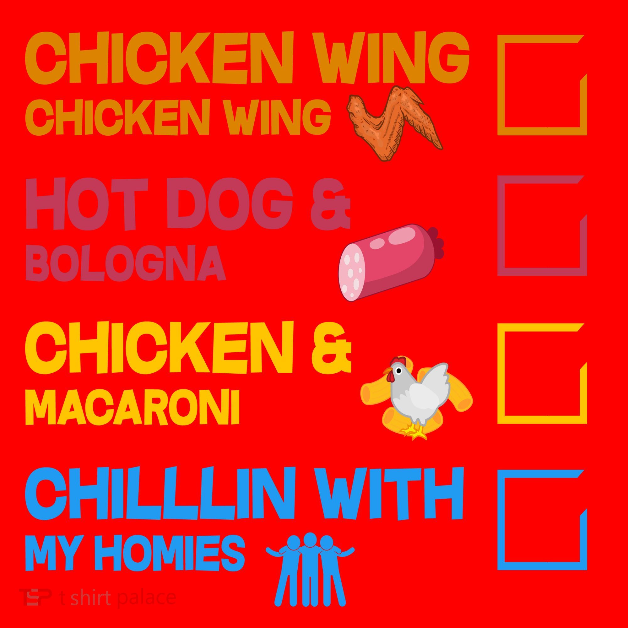 Chicken Wing Hot Dog Macaroni Chillin With My Homies Santa Hat