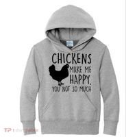 Chickens Make Me Happy, You Not So Much Funny Kids Hoodie thumb 0