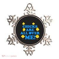 Chicks Are All Over Me Funny Baby Chick Easter Ornament thumb 0