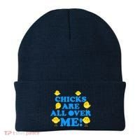 Chicks Are All Over Me Funny Baby Chick Easter Beanie thumb 0