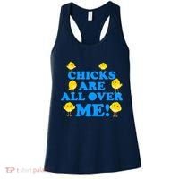 Chicks Are All Over Me Funny Baby Chick Easter Women's Tank Top thumb 0