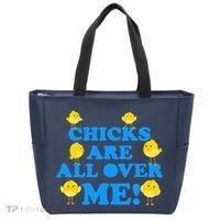 Chicks Are All Over Me Funny Baby Chick Easter Tote Bag thumb 0