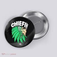 Chiefin Smoke Weed Native American Button thumb 0