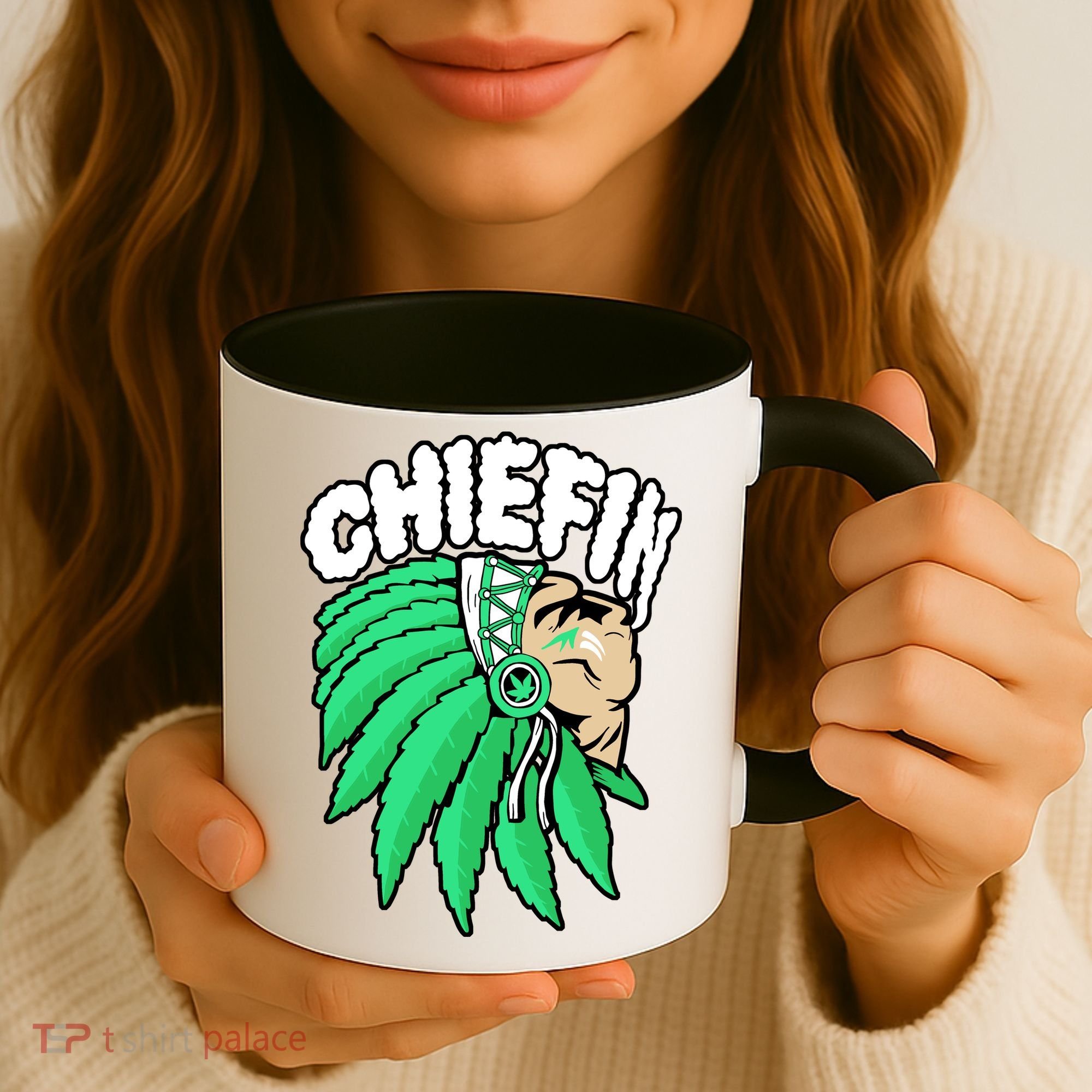 Chiefin Smoke Weed Native American Coffee Mug
