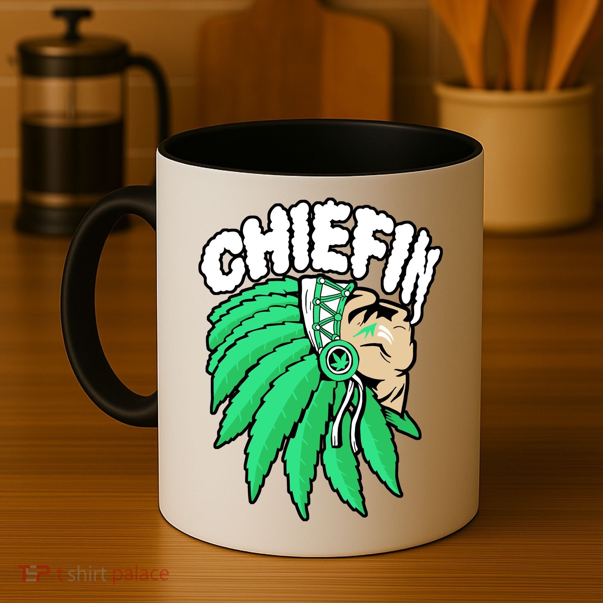 Chiefin Smoke Weed Native American Coffee Mug