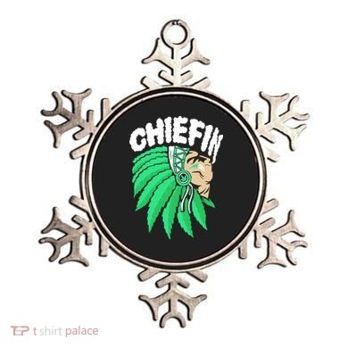 Chiefin Smoke Weed Native American Ornament
