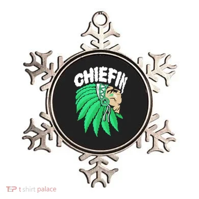 Chiefin Smoke Weed Native American Ornament