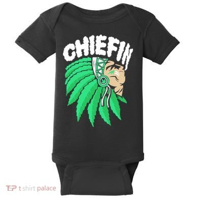 Chiefin Smoke Weed Native American Baby Bodysuit