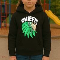 Chiefin Smoke Weed Native American Kids Hoodie thumb 3