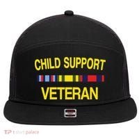 Child Support Veteran 7 Panel Mesh Trucker Snapback Hat thumb 0