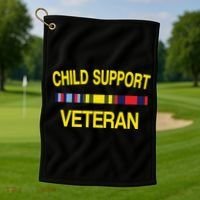 Child Support Veteran Golf Towel thumb 1