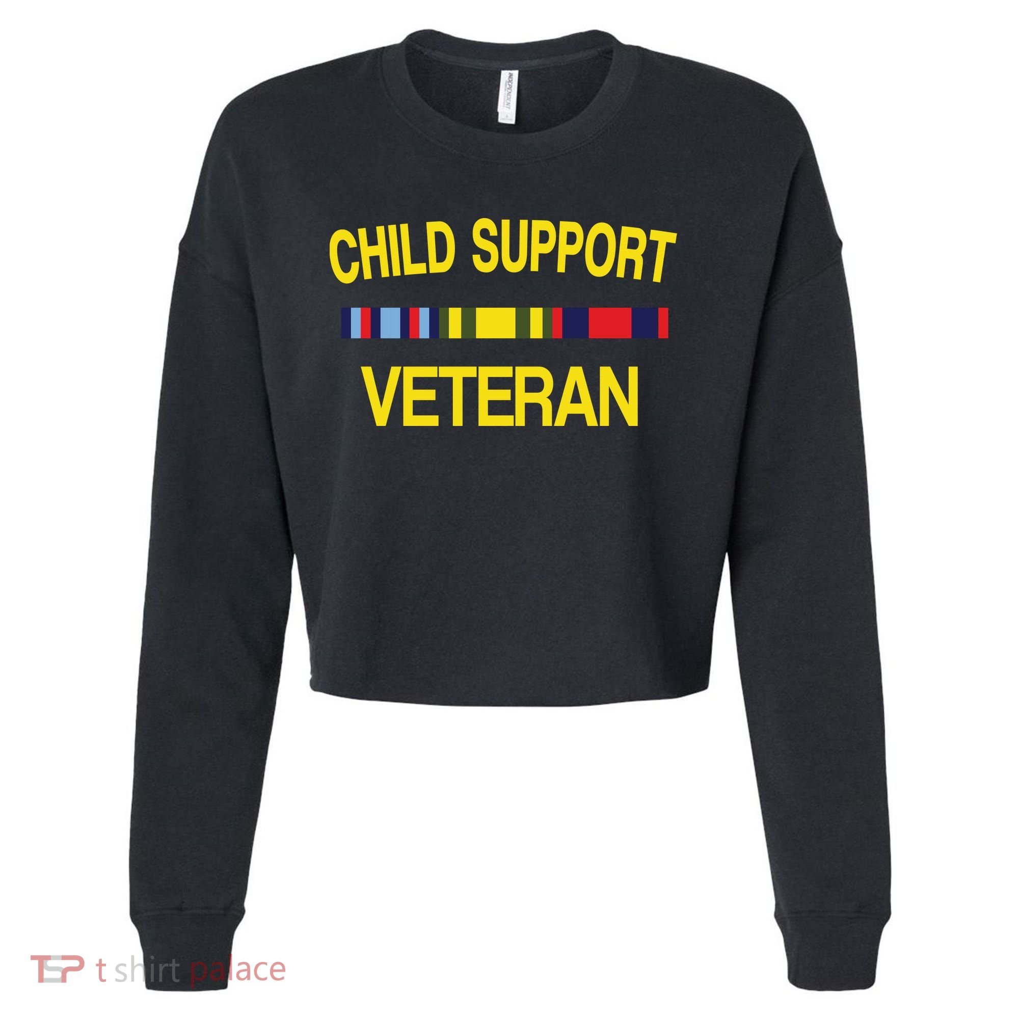 Child Support Veteran Cropped Pullover Crew