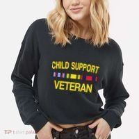 Child Support Veteran Cropped Pullover Crew thumb 2