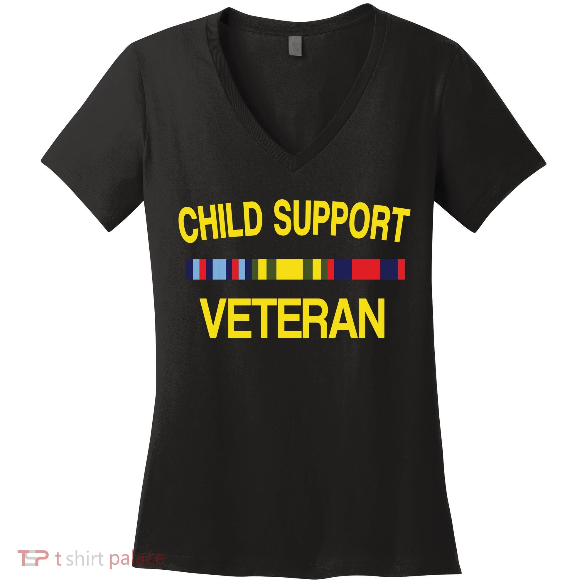 Child Support Veteran Women's V-Neck T-Shirt