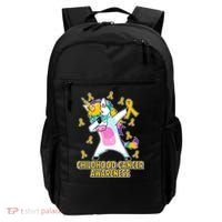 Childhood Cancer Awareness Dabbing Unicorn Backpack thumb 0
