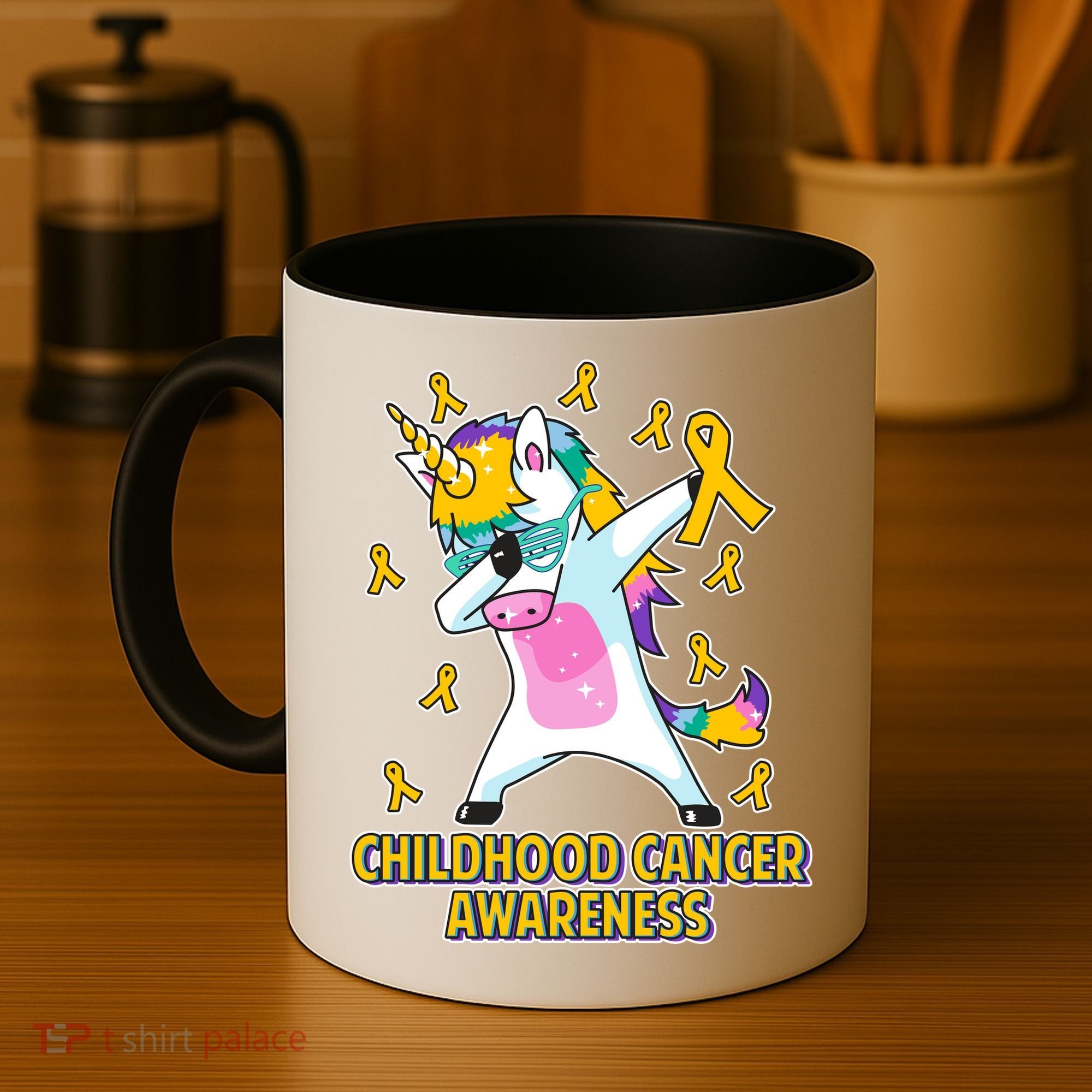 Childhood Cancer Awareness Dabbing Unicorn Coffee Mug