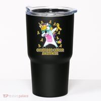 Childhood Cancer Awareness Dabbing Unicorn Tumbler thumb 0