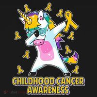 Childhood Cancer Awareness Dabbing Unicorn Ornament thumb 1