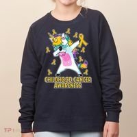 Childhood Cancer Awareness Dabbing Unicorn Women's Sweatshirt thumb 0