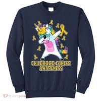 Childhood Cancer Awareness Dabbing Unicorn Sweatshirt thumb 0