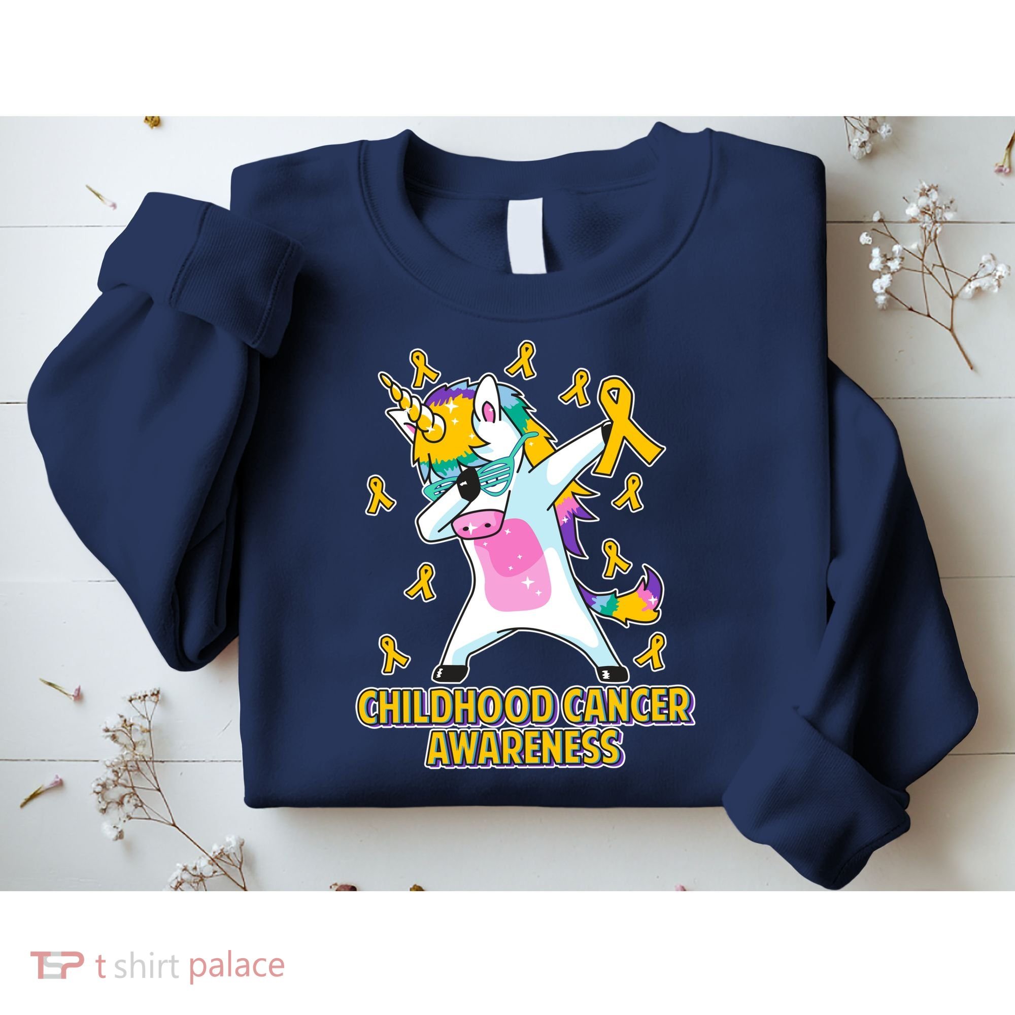 Childhood Cancer Awareness Dabbing Unicorn Sweatshirt