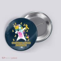 Childhood Cancer Awareness Dabbing Unicorn Button thumb 0