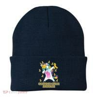 Childhood Cancer Awareness Dabbing Unicorn Beanie thumb 0