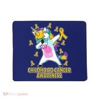 Childhood Cancer Awareness Dabbing Unicorn Mousepad thumb 0