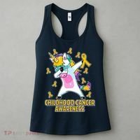 Childhood Cancer Awareness Dabbing Unicorn Women's Tank Top thumb 3
