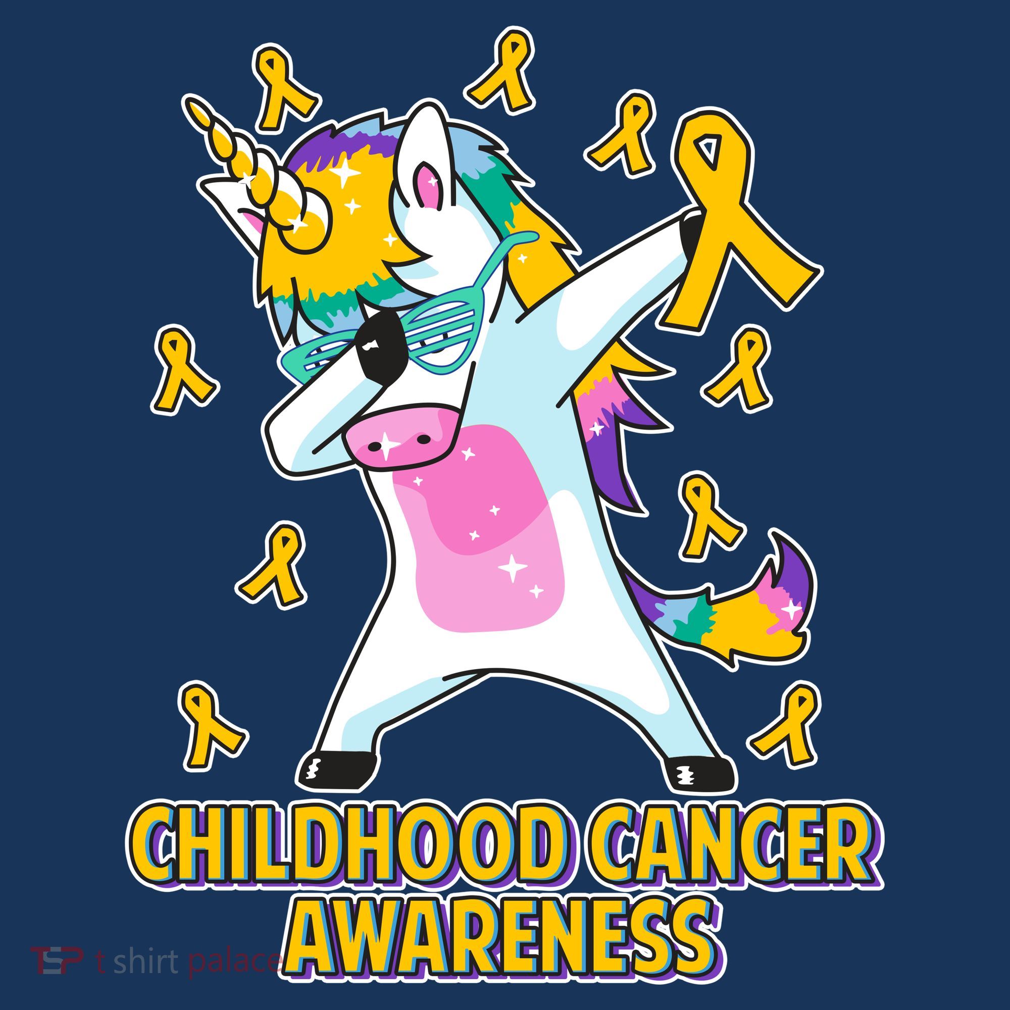 Childhood Cancer Awareness Dabbing Unicorn Toddler Hoodie