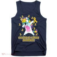 Childhood Cancer Awareness Dabbing Unicorn Tank Top thumb 0