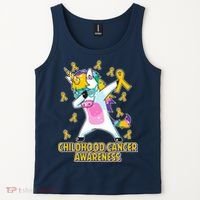 Childhood Cancer Awareness Dabbing Unicorn Tank Top thumb 2