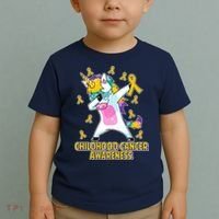 Childhood Cancer Awareness Dabbing Unicorn Toddler T-Shirt thumb 2